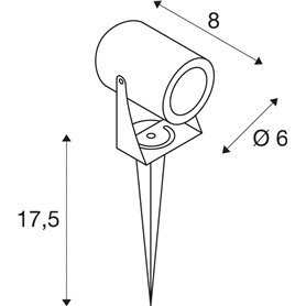 Proyector Led Jardin SLV SPIKE 1002203 oxido