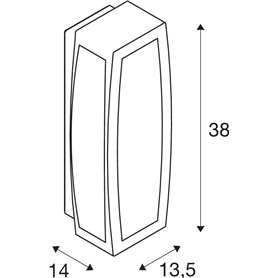 Luminaria superficie pared SLV MERIDIAN BOX 2 WL 230655 Antracita