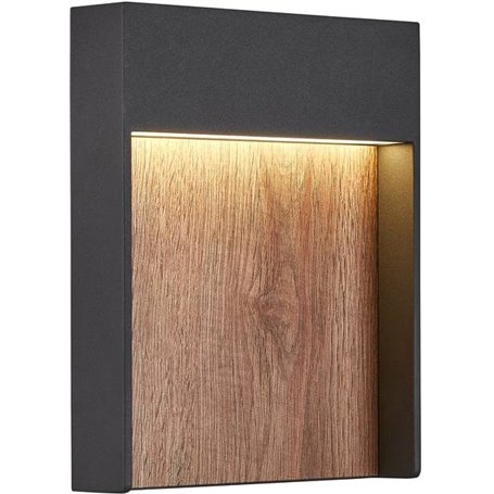 Luminaria Led superficie pared SLV Flatt 1002953 Antracita/Marron