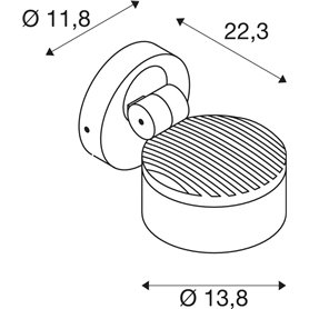 Luminaria Led superficie pared SLV ESKINA SENSOR 1002904 Antracita