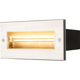 Bañador empotrable Led SLV Brick Asimetrico 233660 Acero Inoxidable 3000K