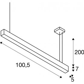 Luminaria Led colgante SLV GLENOS 1m 1001400 Negro 3000K