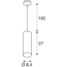 Luminaria Led colgante SLV ANELA PHASE 1000813 Negro brillante