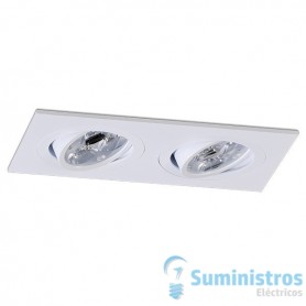 Empotrable doble cuadrado orientable de techo BPM Lighting MINI CATLI 4212 Blanco