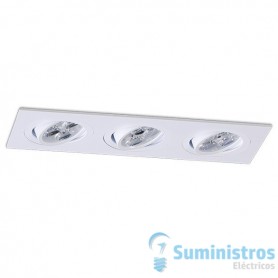 Empotrable triple cuadrado orientable de techo BPM Lighting MINI CATLI 4213 Blanco