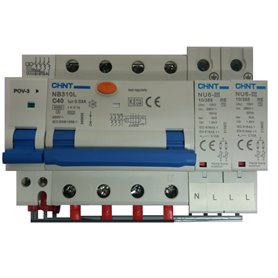 Limitador de sobretensiones con IGA y Diferencial Chint TOP440 3P+N 40A 10KA
