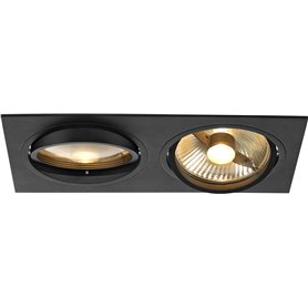 Empotrable cuadrado de techo SLV NEW TRIA 300 DOBLE 113840 Negro