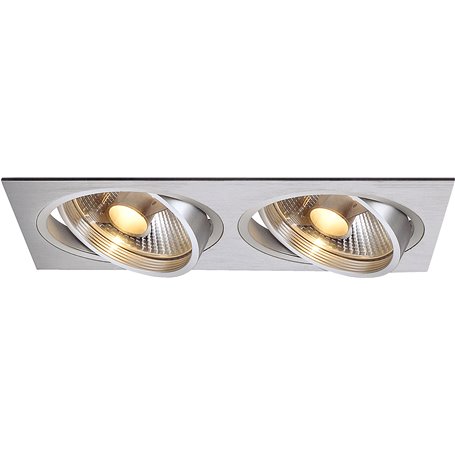 Empotrable cuadrado de techo SLV NEW TRIA 300 DOBLE 113842 Aluminio