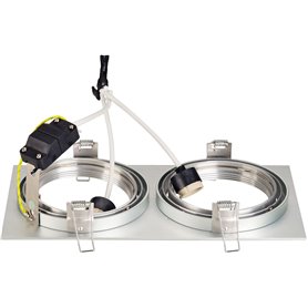 Empotrable cuadrado de techo SLV NEW TRIA 300 DOBLE 113842 Aluminio