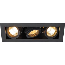 Empotrable cuadrado de techo SLV KADUX TRIPLE 115530 Negro