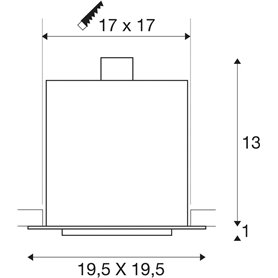 Empotrable cuadrado de techo SLV KADUX EL 115540 Negro
