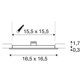 Empotrable Led cuadrado de techo SLV SENSER 18 3000K 1003012 Blanco
