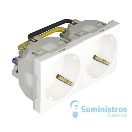 DOBLE BASE SCHUKO C/PROT.4M Q-45 BLANCO