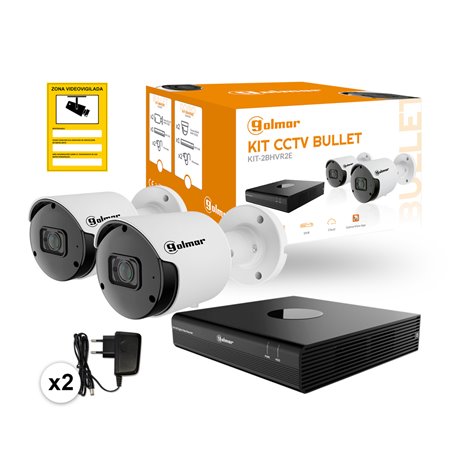 Kit de videovigilancia KIT-2BHVR2E Golmar 31600907 cableado 2 Bullet