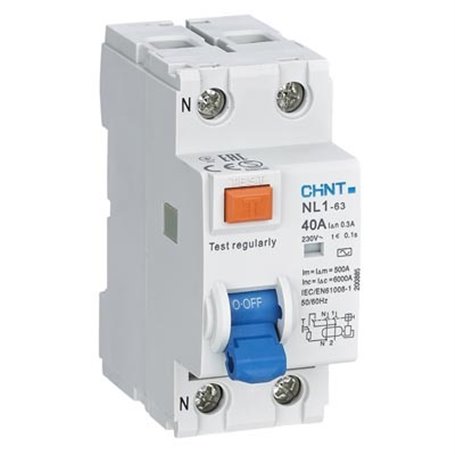 Diferencial accesoriable Chint NL1-2-40-30AC/AX NL-1 2P 40A 30ma AC