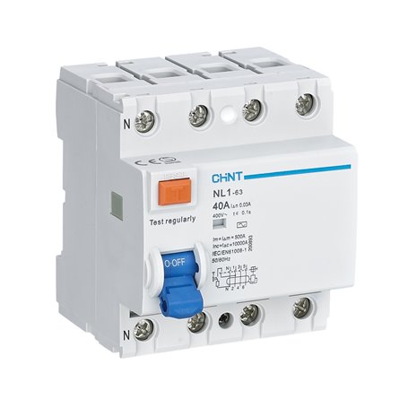 Diferencial Chint NL1-4-25-30AC NL-1 4P 25A 30Ma AC