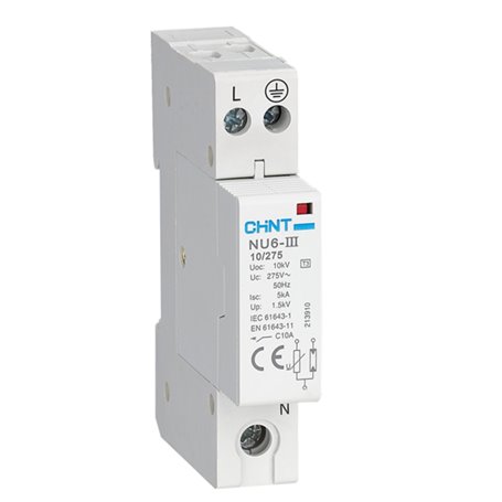 Protector sobretensiones transitorias 2 polos Chint NU6-III-2-10 10kV 385cv