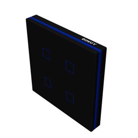 Pulsador Laüka cristal negro DINUY PU KNT 001 marco RGB