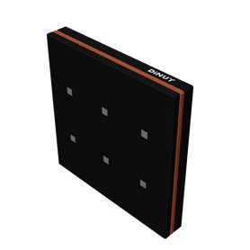 Pulsador 6 Laüka Dot cristal negro DINUY PU KNT 106 marco Cobre