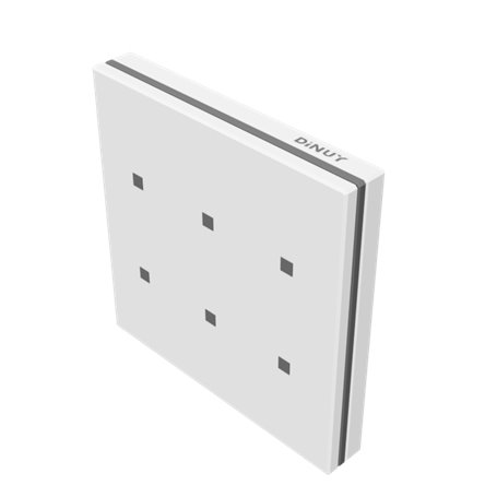 Pulsador 6 Laüka Dot cristal blanco DINUY PU KNT 116 marco Cromo