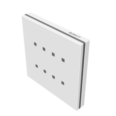 Pulsador 8 Laüka Dot cristal blanco DINUY PU KNT 118 marco Cromo