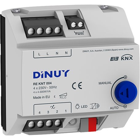 Actuador de regulacion RLC+LED 4 canales DINUY RE KNT 004