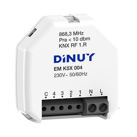 Entrada binaria/analogica KNX-RF 4 canales DINUY EM K5X 004