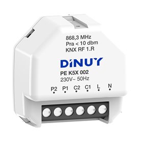 Actuador de conmutacion/persianas KNX-RF 2 canales DINUY PE K5X 002