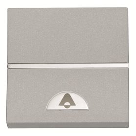 Pulsador con simbolo timbre Niessen N2204 PL serie Zenit color Plata