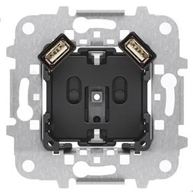 Base enchufe schuko con doble cargador USB Niessen 8188.3 