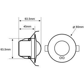 Detector de movimiento 360º empotrado 1-10V DINUY DM TE1 002