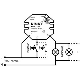 Minutero escalera planta DINUY MI PLA LE0 2 hilos para LED