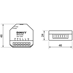 Minutero para caja de registro a 3 hilos DINUY MI PLA 002