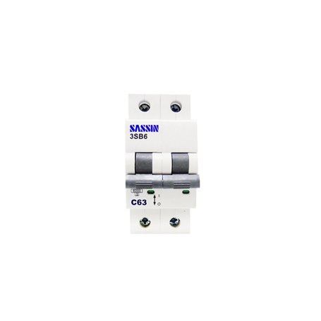Interruptor Automatico SASSIN B62C10N 2 POLOS 10A 6KA