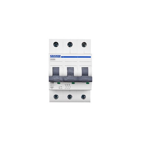 Interruptor Automatico SASSIN B63C63N 3 POLOS 63A 6KA 