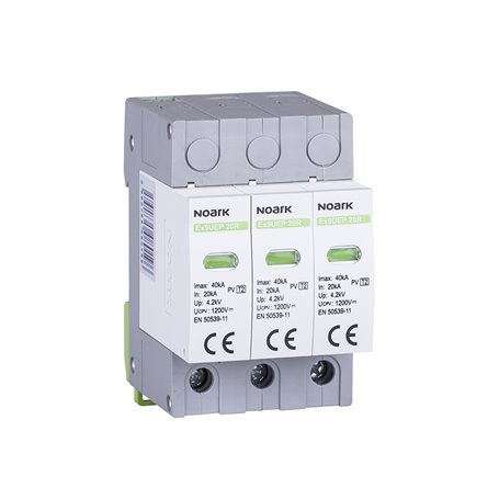 Proteccion 3 polos sobretensiones transitorias Tipo 2 20KV Chint Ex9UEP 20R 3P 1500 1500VDC