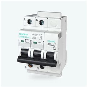 Protector sobretensiones permanentes TOSCANO COMBI-2P20 2x20A 10002650