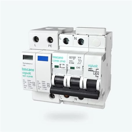 Protector sobretensiones mixto TOSCANO COMBI-2P50T12,5/50 10003028