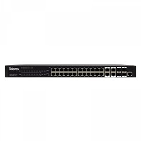 Switch ethernet L2+ 24x GB PoE 370W + 4x SFP TELEVES 769141