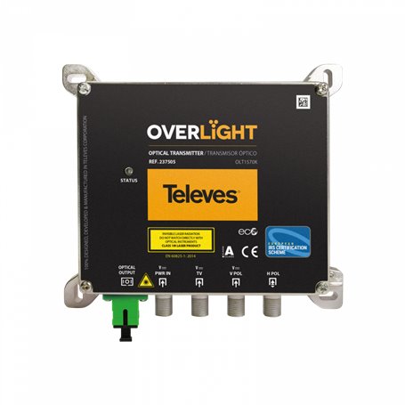 Transmisor óptico Overlight CWDM DAB/UHF/SAT 1570nm TELEVES 237505