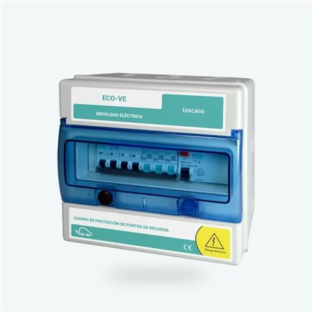 Cuadro mando recarga vehiculo 2x16A 3,68kW ECO-VE-COMBI-2P16T15 TOSCANO 10003070