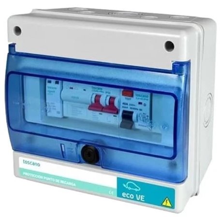 Cuadro mando recarga vehiculo 4x16A 11,08kW ECO-VE-PRO-4P16T15 TOSCANO 10003011