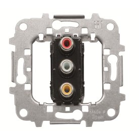 Toma conexion 3 conectores RCA NIESSEN 8155.3 serie SKY