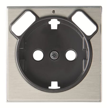 Tapa acero inox base enchufe cargador USB NIESSEN 8588.3 AI serie SKY