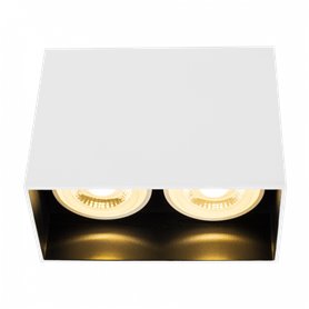 Downlight de superficie BOGOTA square doble HOFFLIGHTS 1.2024.1190 blanco/negro