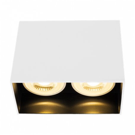Downlight de superficie BOGOTA square doble HOFFLIGHTS 1.2024.1190 blanco/negro