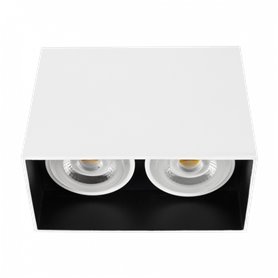Downlight de superficie BOGOTA square doble HOFFLIGHTS 1.2024.1190 blanco/negro