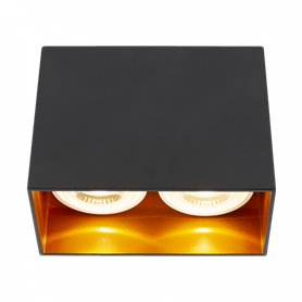 Downlight de superficie BOGOTA square doble HOFFLIGHTS 1.2024.1290 negro/oro