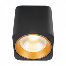 Downlight LED superficie NEPAL 7 square HOFFLIGHTS 1.2001.1212 negro/oro