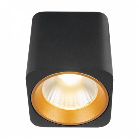 Downlight LED superficie NEPAL 7 square HOFFLIGHTS 1.2001.1212 negro/oro
